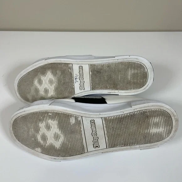 JUICY‎ COUTURE Women’s 9.5 Cosmik White & Black Embellished Slip On Shoes Bling - Picture 7 of 8